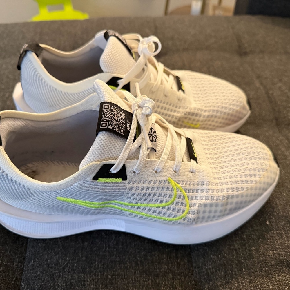 Nike White and Neon Green Athletic Shoes - Picture 2 of 6